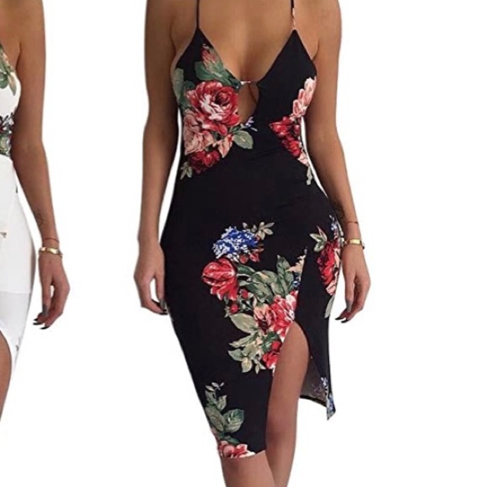 Beautiful black floral dress! Size small. Like new
